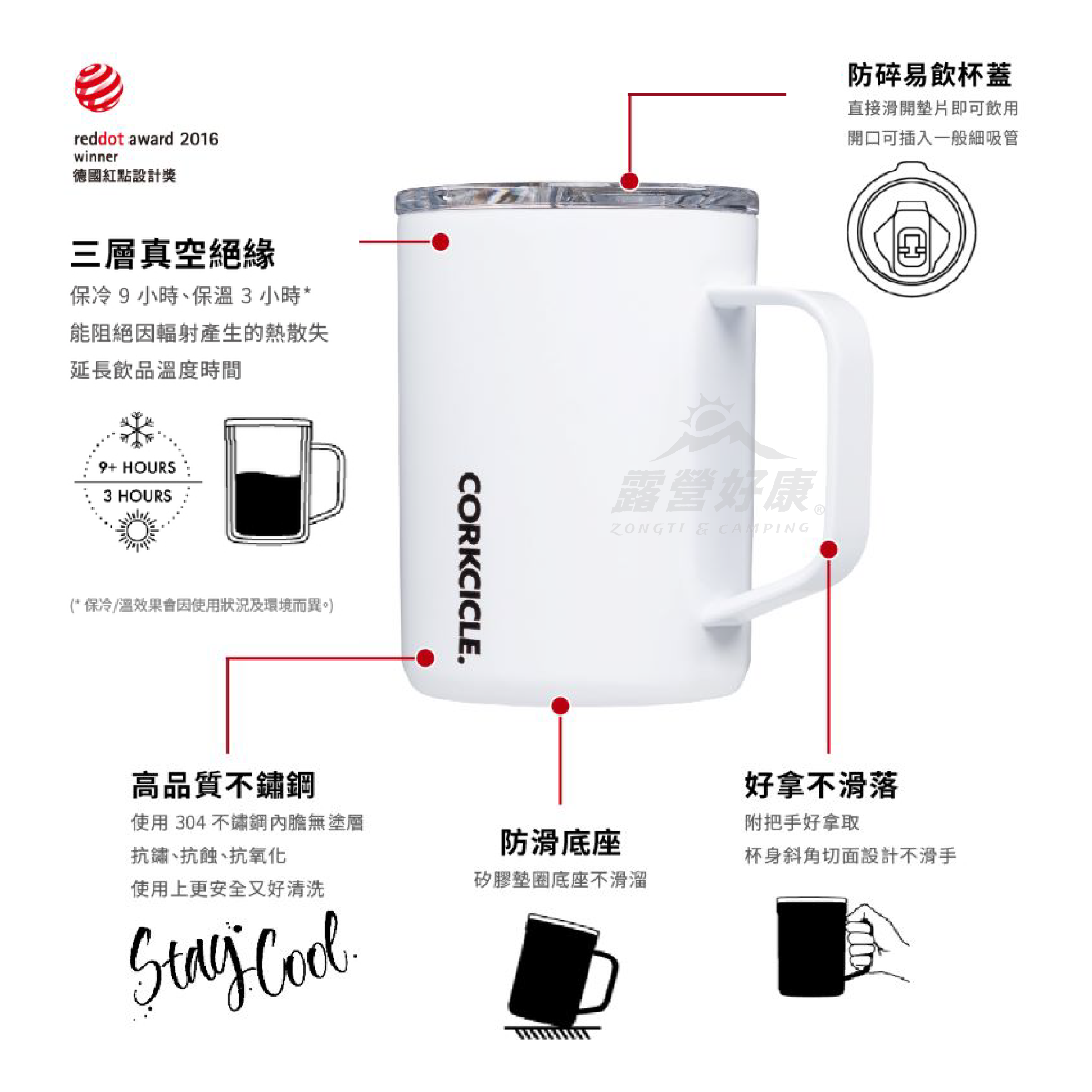 【CORKCICLE】 三層真空咖啡杯 475ML