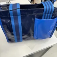 [S] DKNY KZH33826 PROSPECT COATED CANVAS MEDIUM TOTE,BLUE PRINT, 755404322196 (SD852)