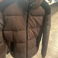 [S] DKNY LONG SLEEVE FAUX SUEDE PUFFER,COFFEE, M3231512-COF (SD857)