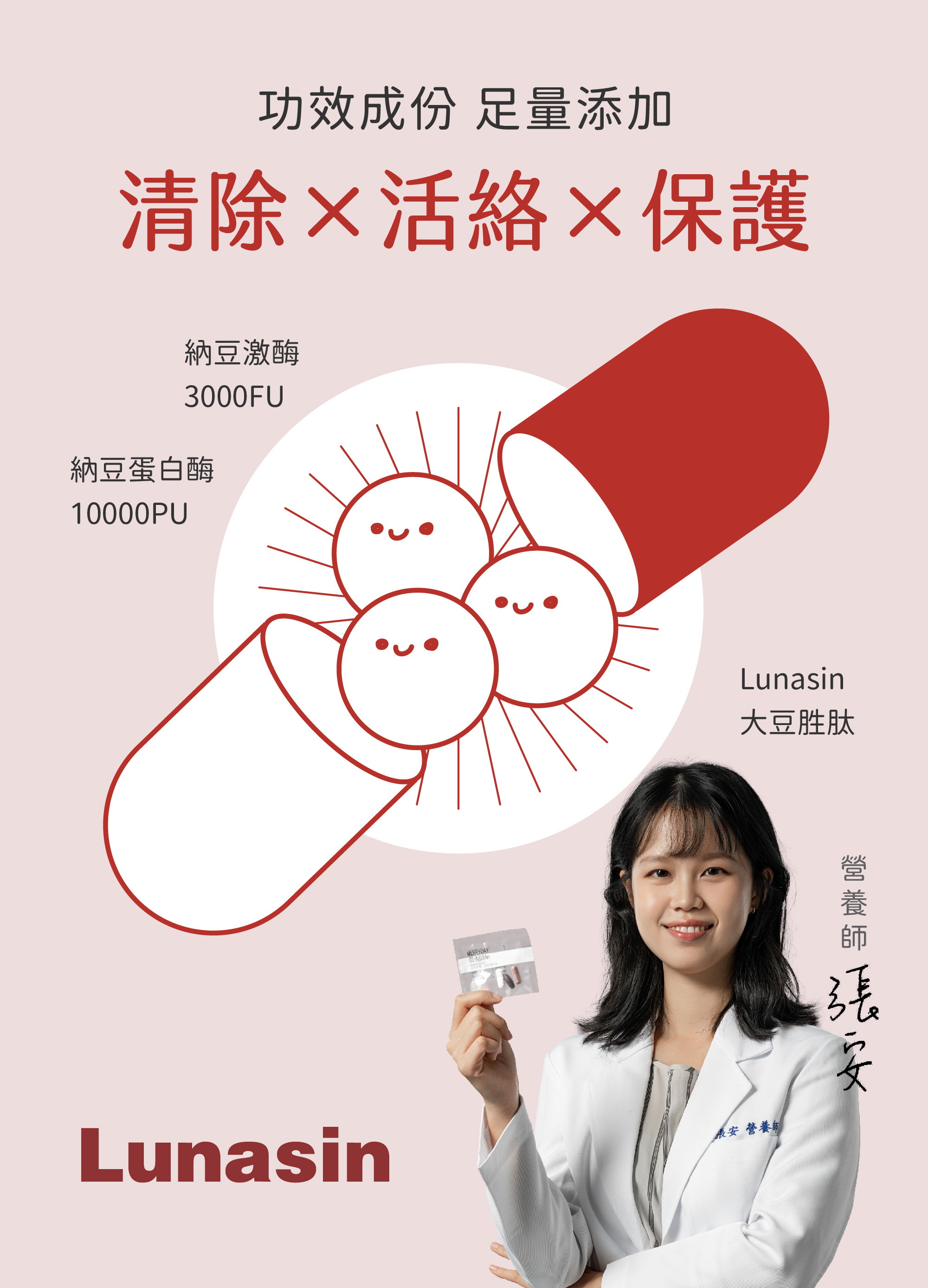 心血管保健食品納豆激酶，清除血管內堆積的廢物，幫助活絡血管，保護心臟機能