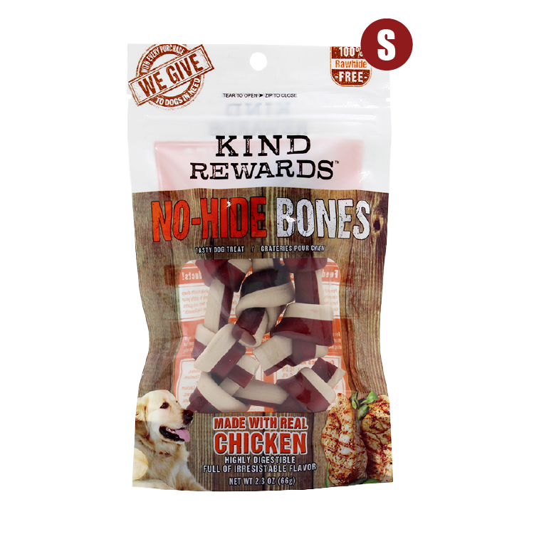 No Hide 2.0IN Bones Chicken Flavor 4pcs (KR-8981)