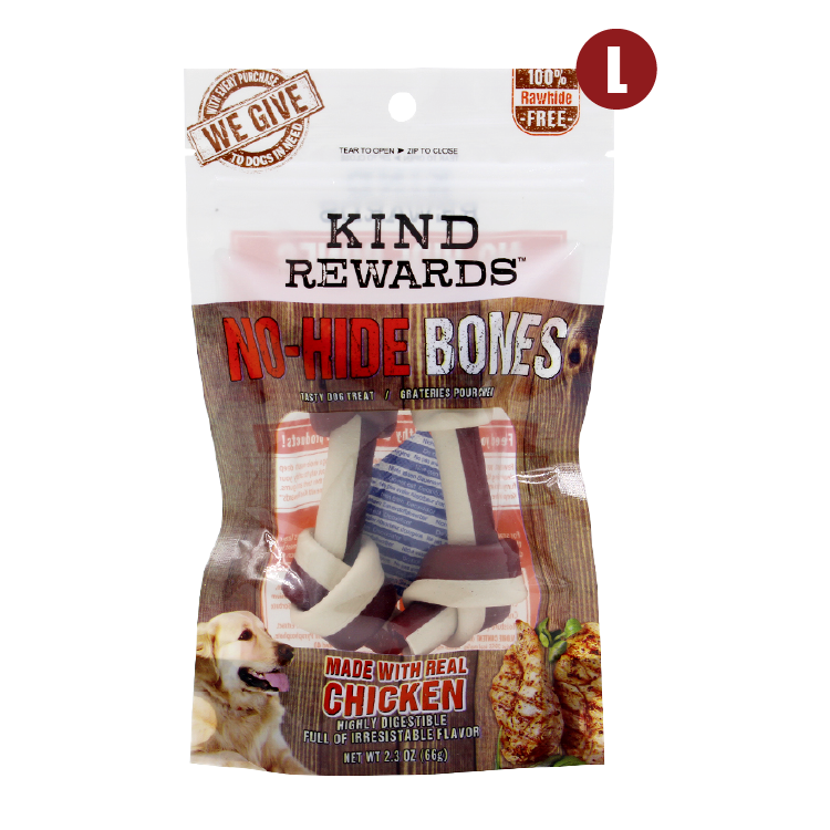No Hide 4.0IN Bones Chicken Flavor 2pcs (KR-8998)