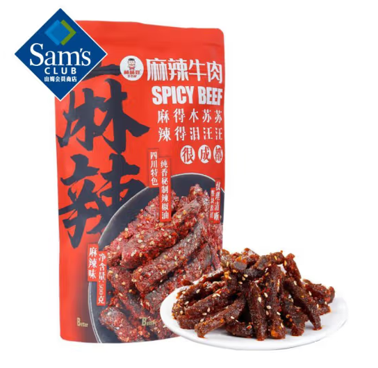 棒棒娃（BBW）麻辣牛肉休閒肉脯零食（麻辣味）500g *1袋