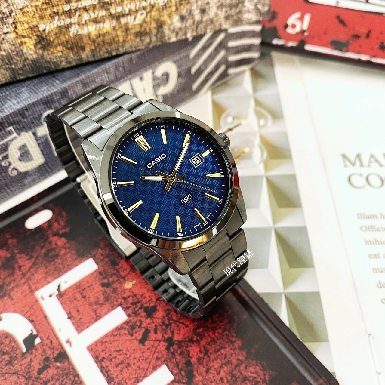 【CASIO 卡西歐】潮流格紋不鏽鋼腕錶MTP-VD03B-2A 41mm 現代鐘錶