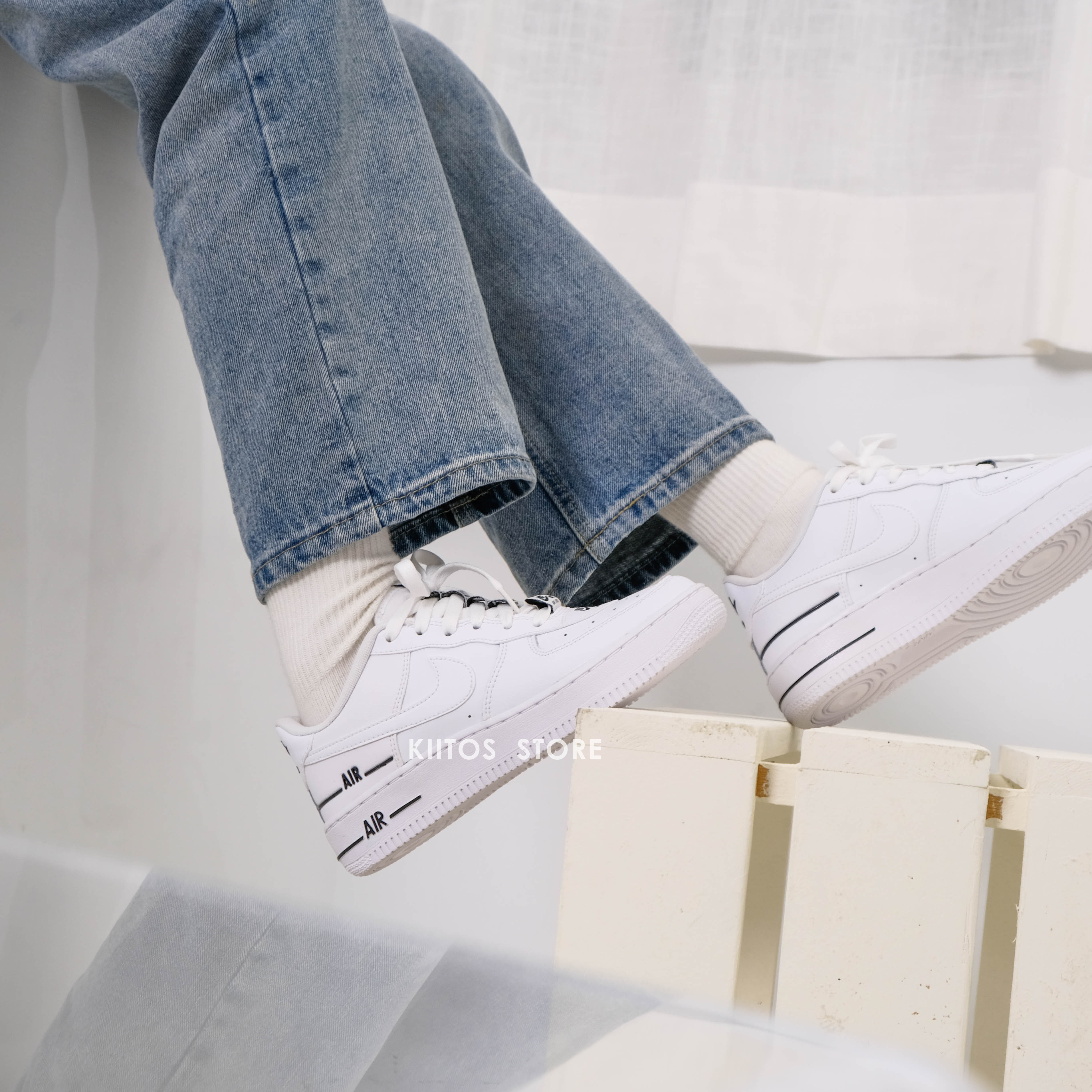 Nike Air Force 1 GS LV8 刺繡串標 大童鞋 CJ4092-100