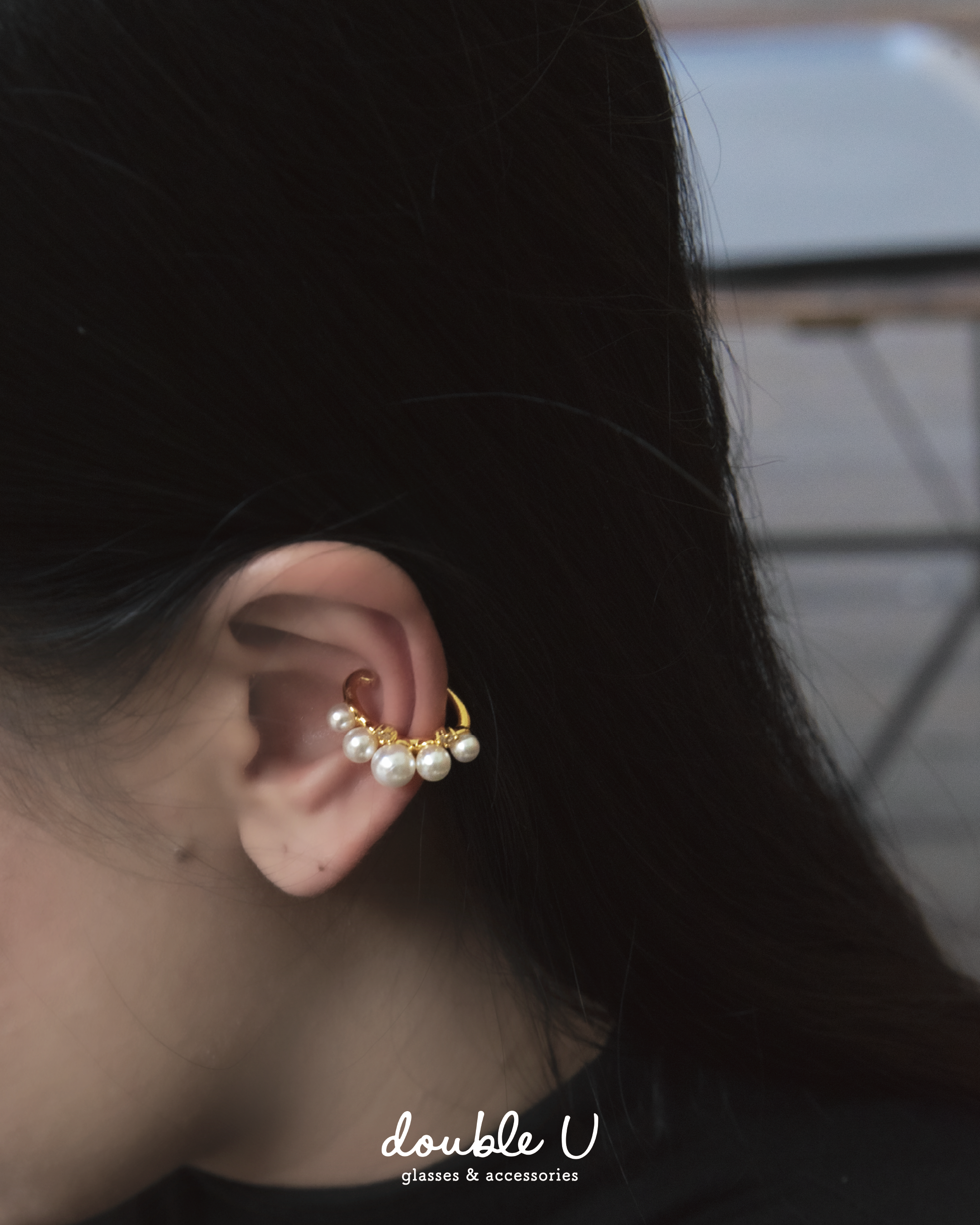 珍珠排鑽耳骨扣・Earcuff (EBC10043)