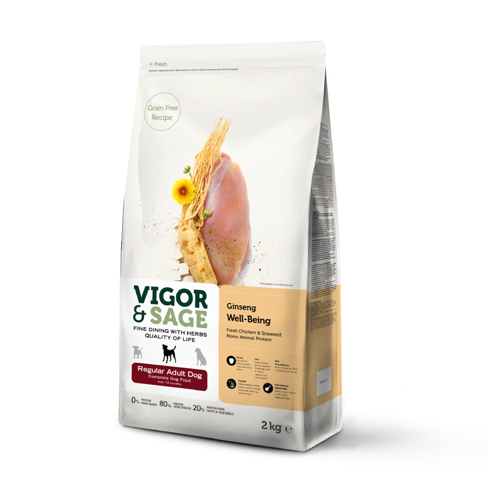 Vigor & Sage® | 人參健體全犬種成犬糧 2kg