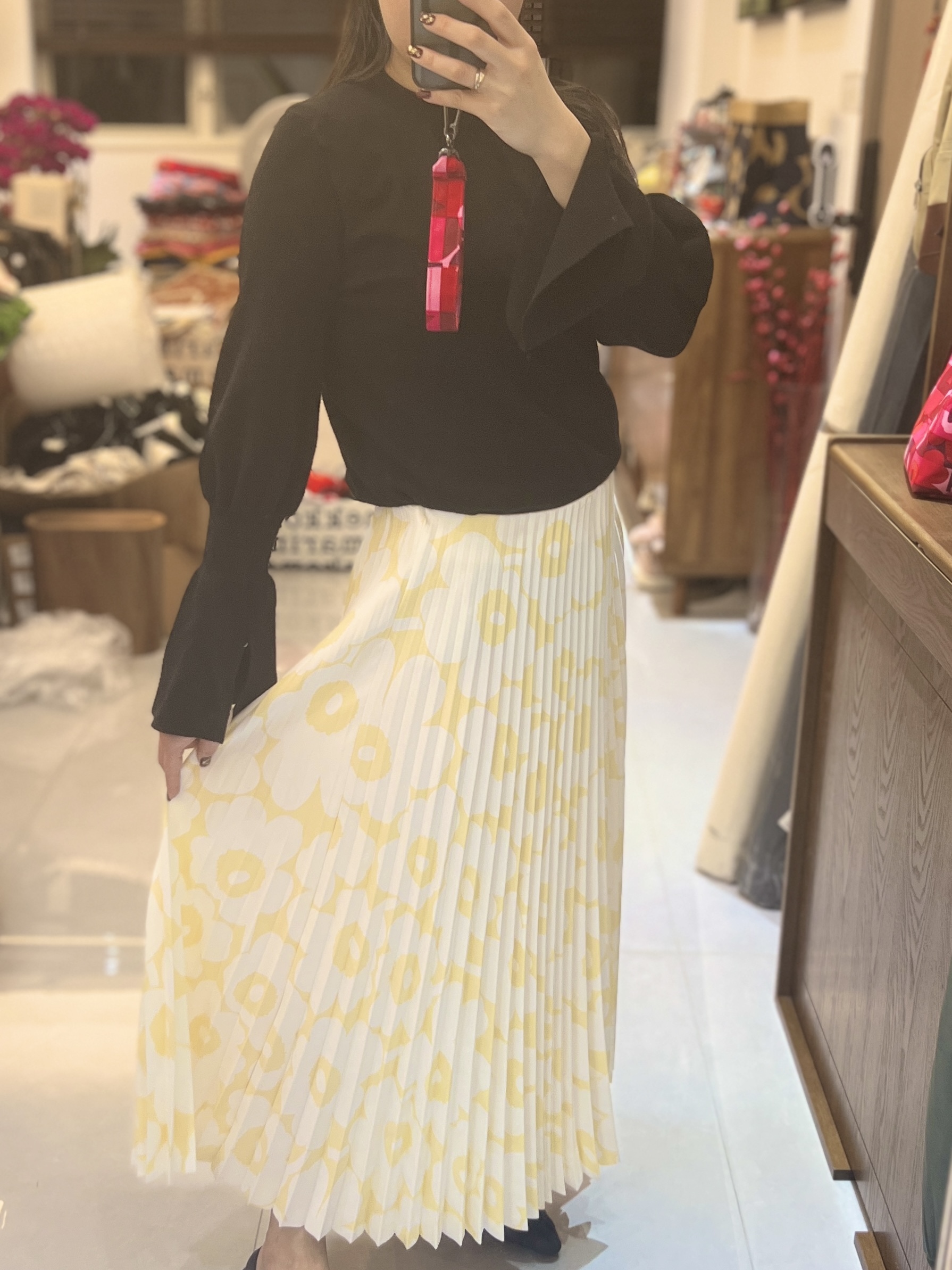 代購現貨 | Marimekko 黃色unikko 百褶裙