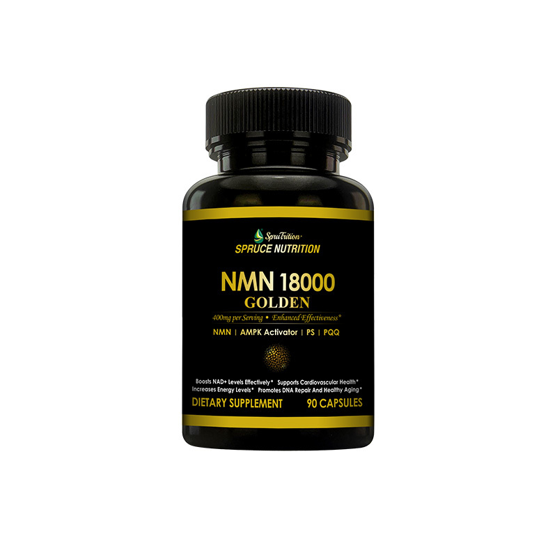 【 Spruce Nutrition 】NMN18000 NMN + AMPK + PS + PQQ 逆齡四合一｜逆齡抗老 + 保護心腦血管｜NMN18000 GOLDEN｜90 粒裝（美國原裝行貨）美國雲杉SPRUCE