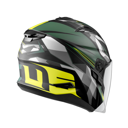 ZEUS 瑞獅 ZS613B AJ15 平光黑/黃綠｜zeus helmets 彩繪 半罩 安全帽 雙鏡片