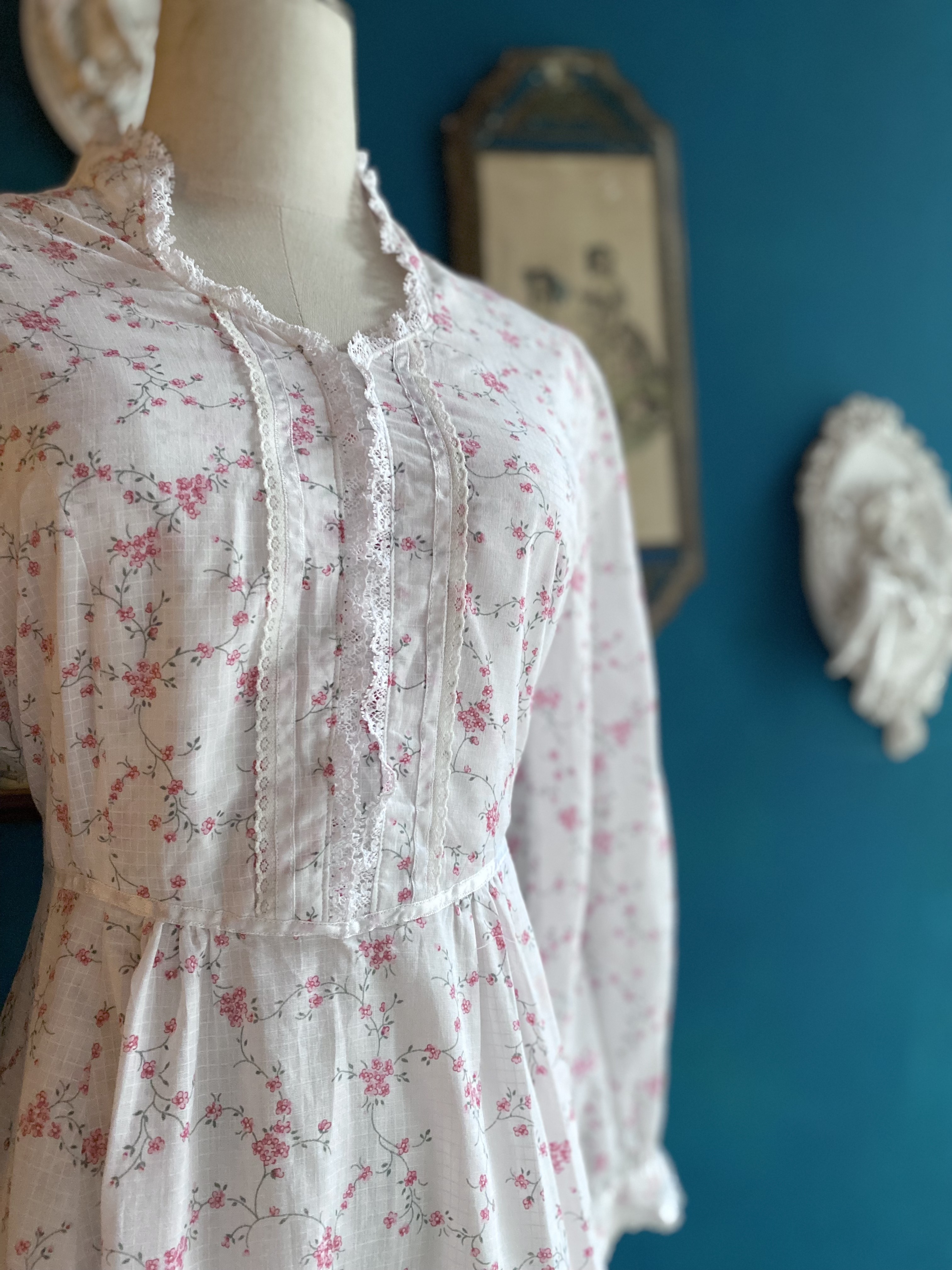 Vintage Dresses/古著Gunne Sax Style草原風粉色碎花洋裝
