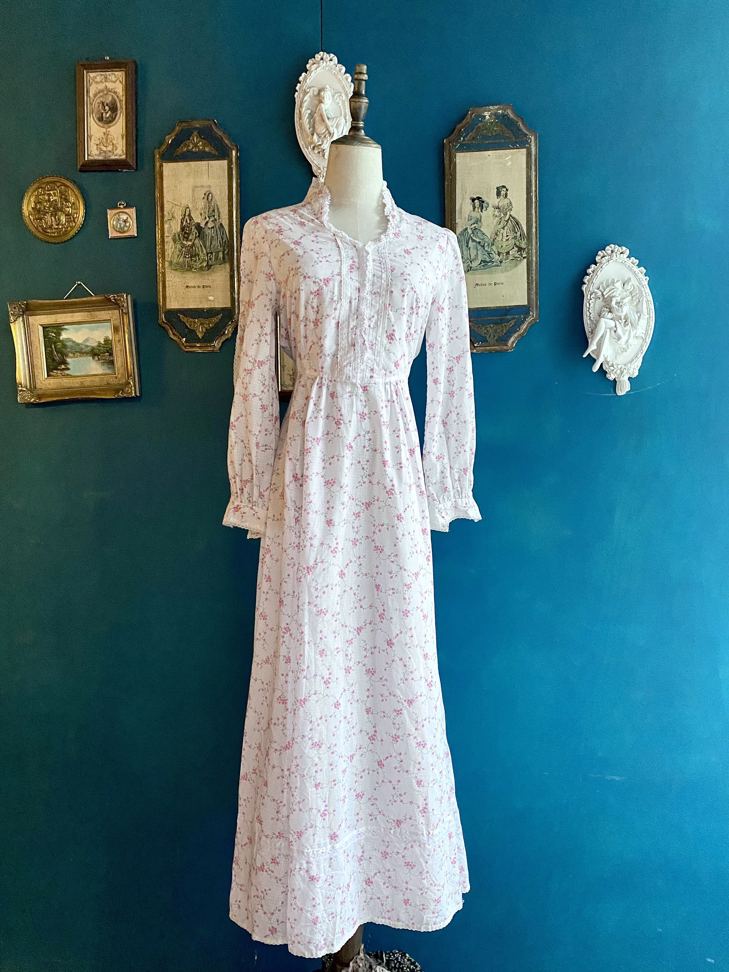 Vintage Dresses/古著Gunne Sax Style草原風粉色碎花洋裝