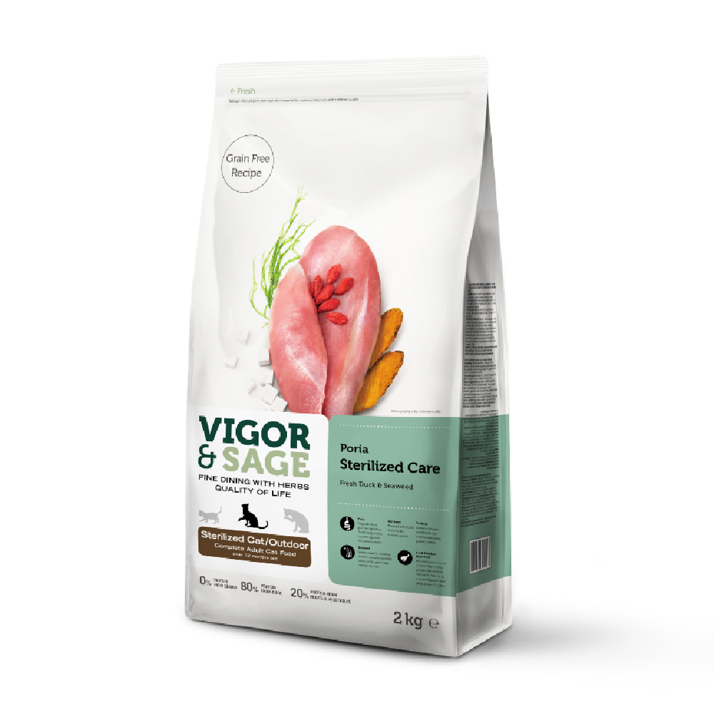 Vigor & Sage® | 室外絶育鴨肉成貓糧2kg