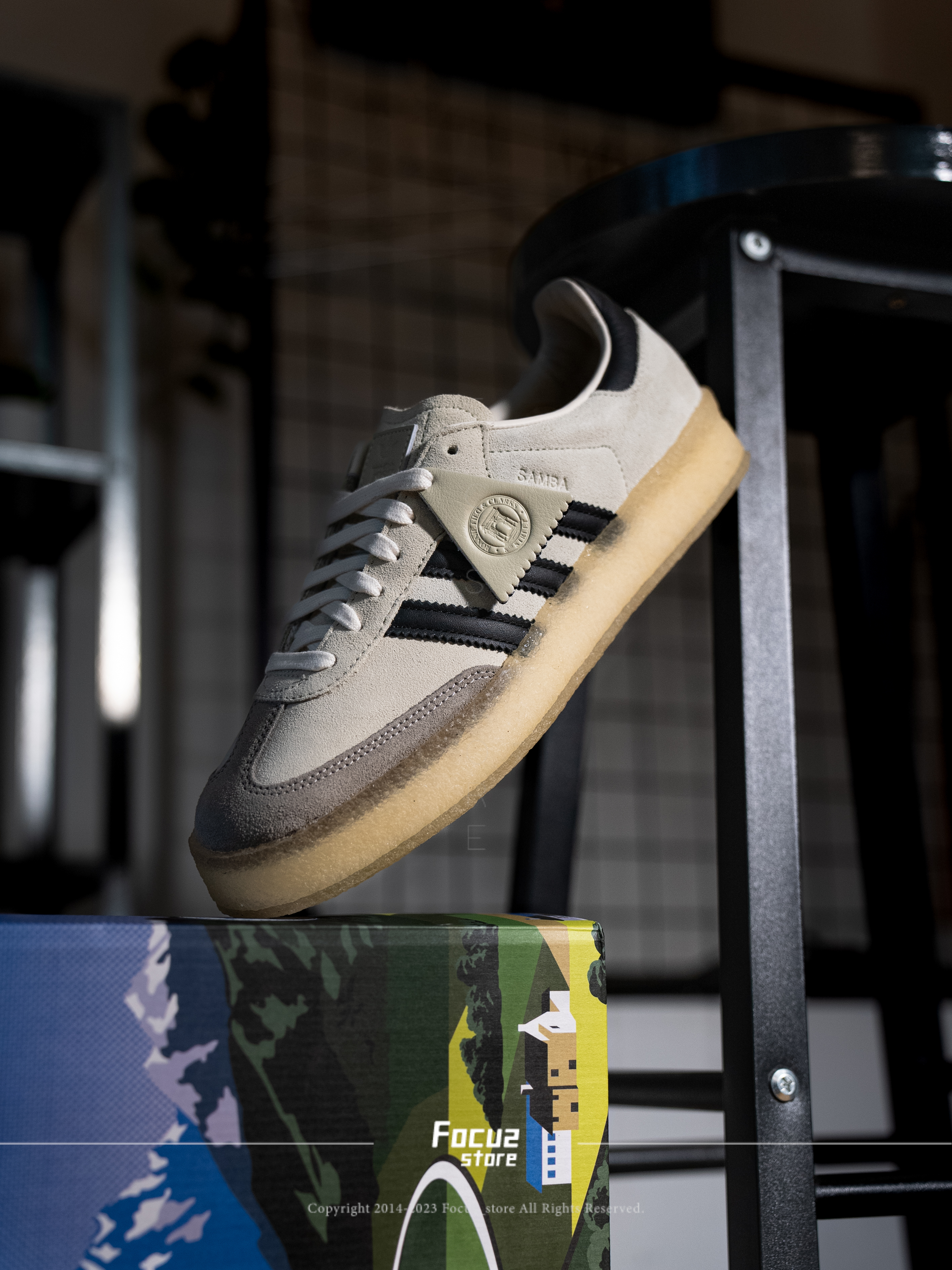 【Focus Store】現貨秒發 Ronnie Fieg x Clarks x Adidas Samba "White Black" 四方聯名 IE4033