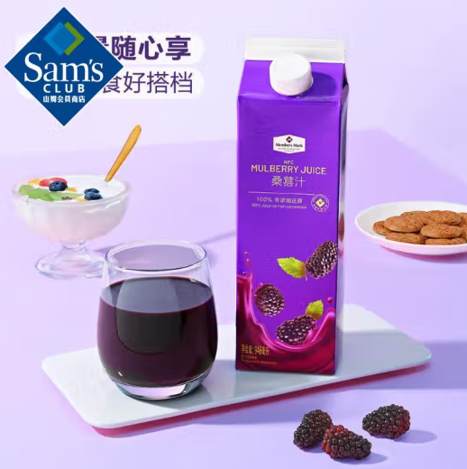Member's Mark 桑葚汁 946ml*6支 非濃縮桑葚原汁飲料*1箱