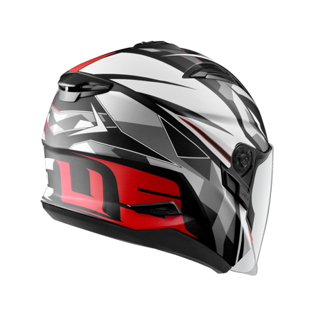 ZEUS 瑞獅 ZS613B AJ15 消光黑/白紅｜zeus helmets 彩繪 半罩 安全帽 雙鏡片