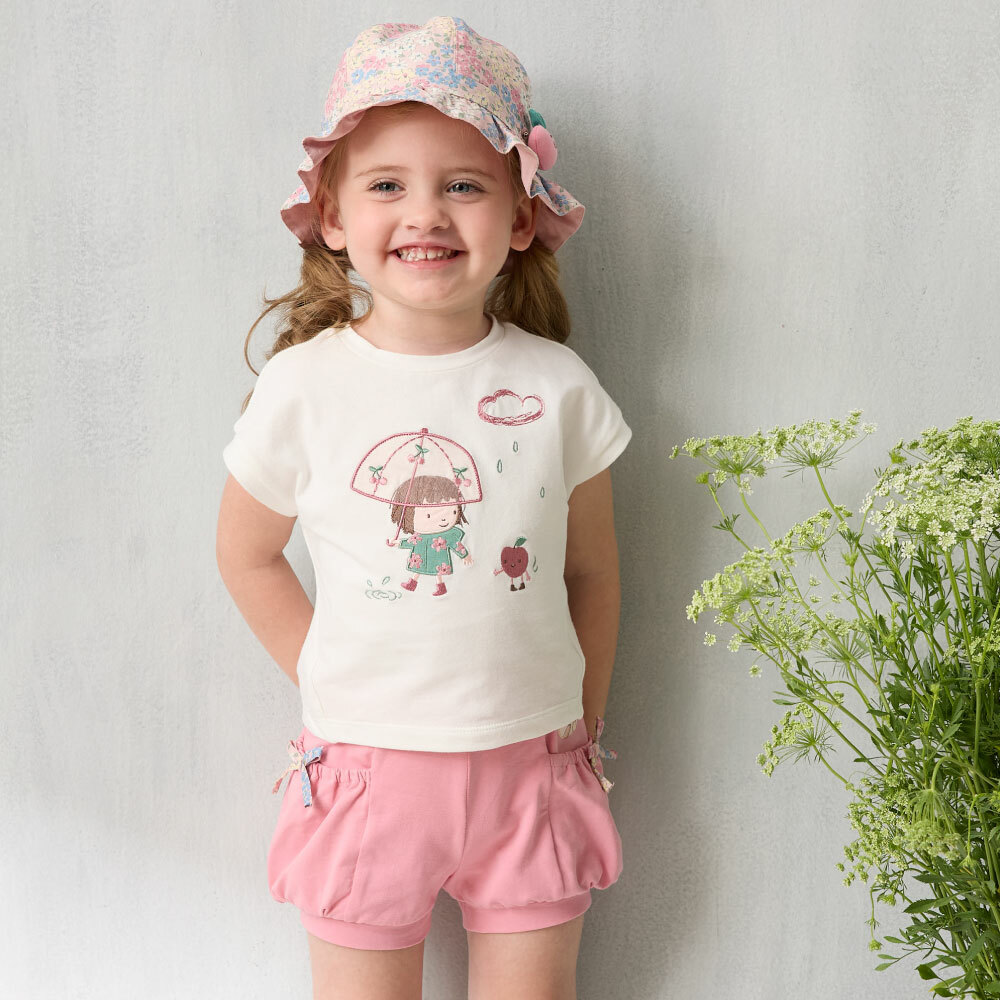 PIPPY 俏皮立體蝴蝶結寬版燈籠抽皺短褲 粉