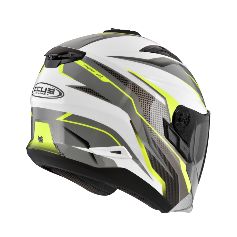 ZEUS 瑞獅 ZS613B AJ33 白/螢光黃｜zeus helmets 彩繪 半罩 安全帽 雙鏡片