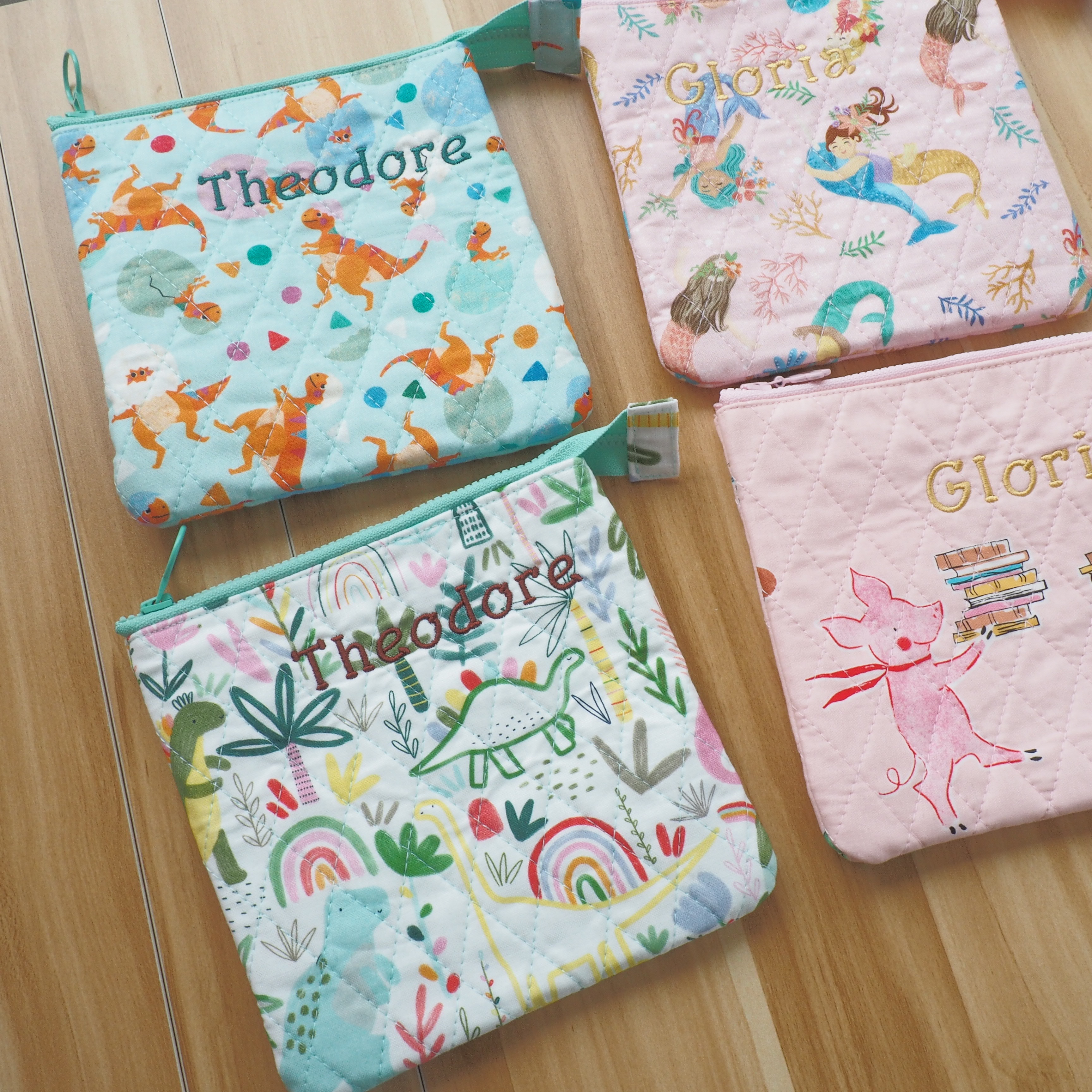 格仔拉鏈袋 - 細【可自選圖案】