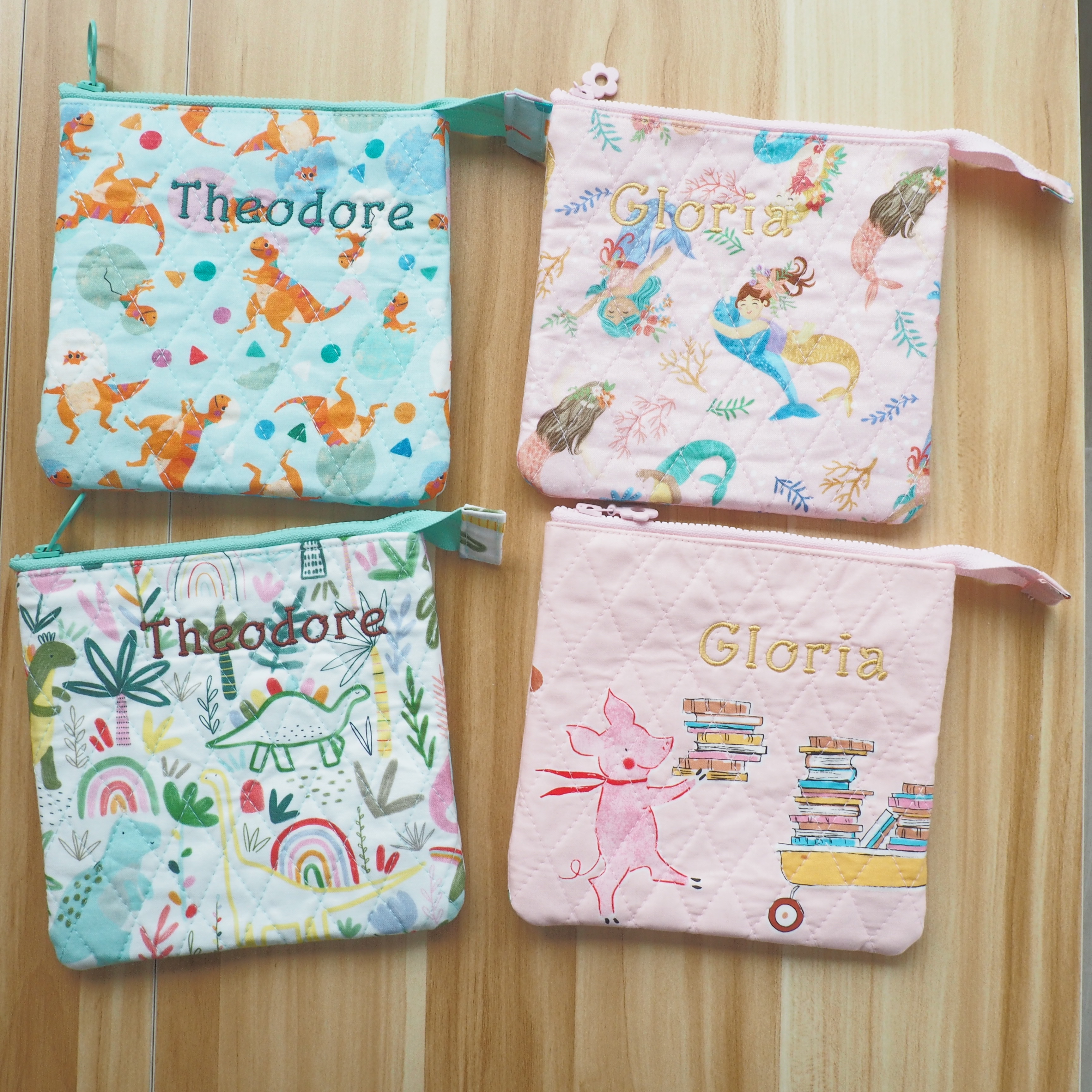 格仔拉鏈袋 - 細【可自選圖案】