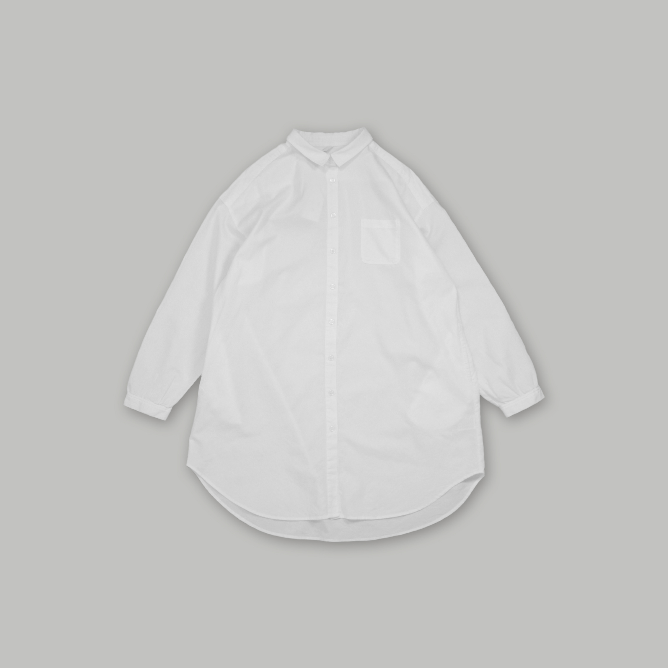 J.P.L. 尖領口袋牛津紡弧形長襯衫