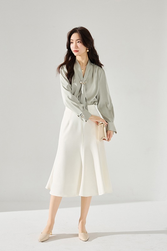 魚尾剪裁半身傘裙 兩色