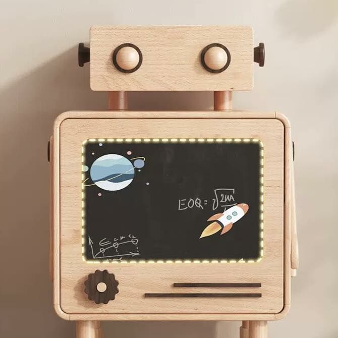 robot wood storage box