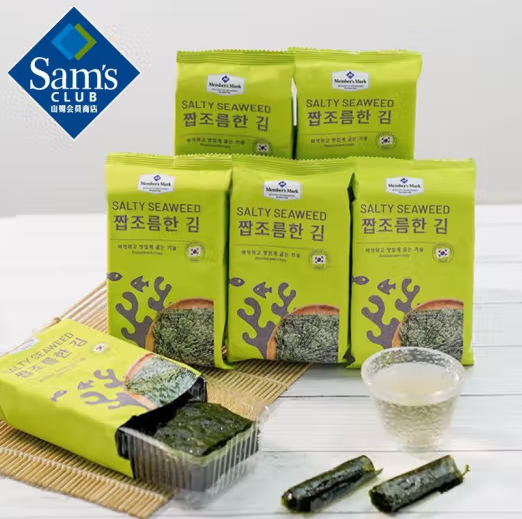 Member's Mark 韓國進口 鹹味海苔 180g(7.5g*24包)*1袋