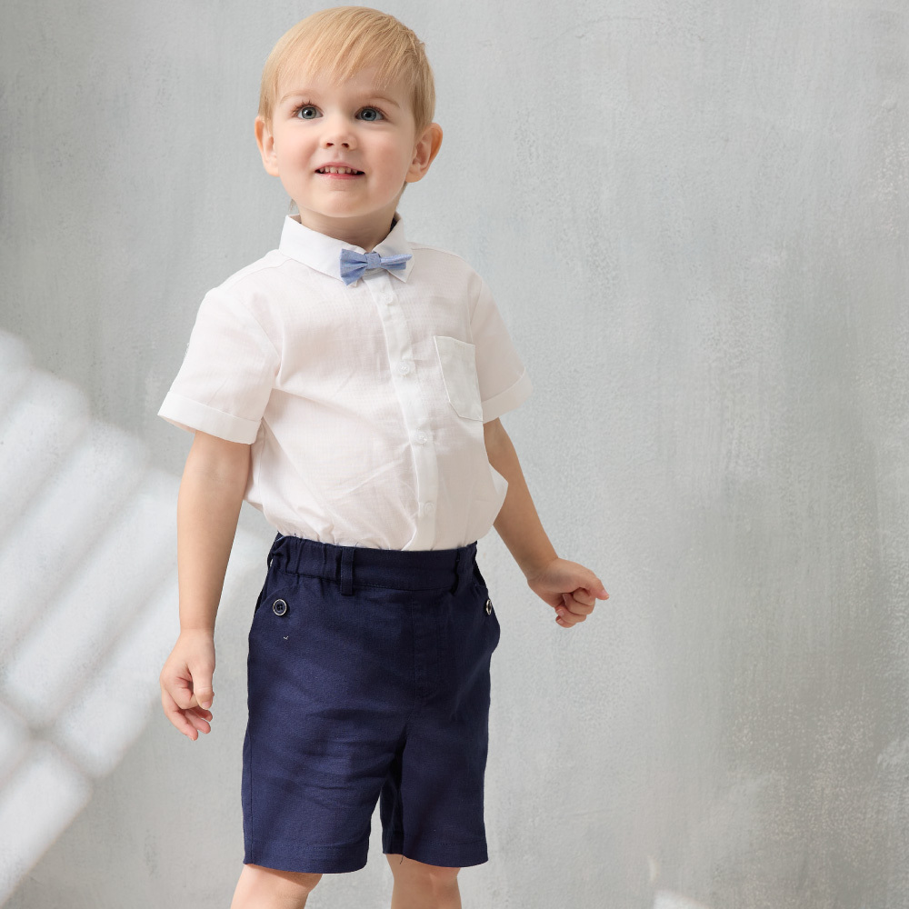 PIPPY釘釦裝飾百搭棉質短褲 藍 <正式款>