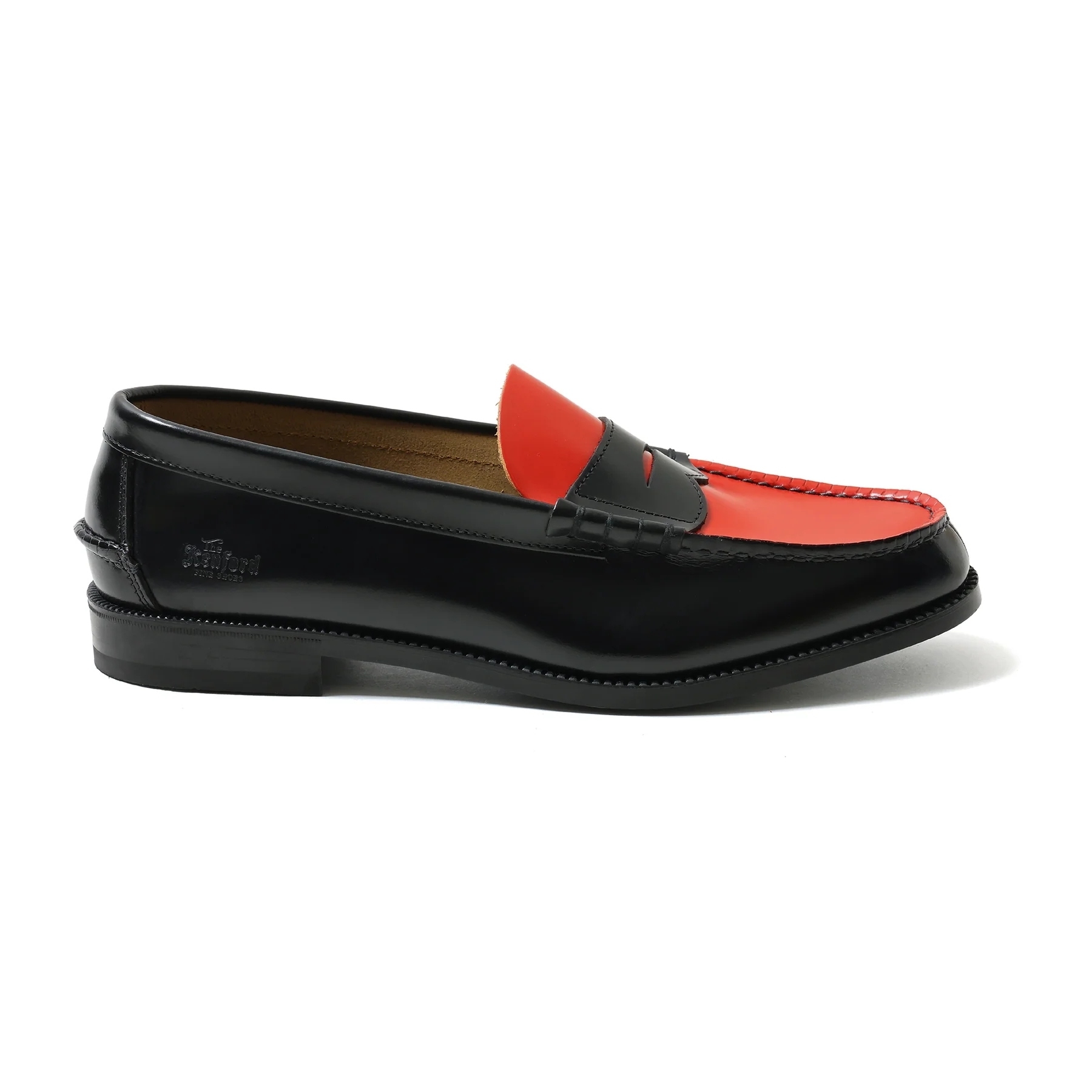 KENFORD - MENS COMBI LOAFERS / BLACK RED