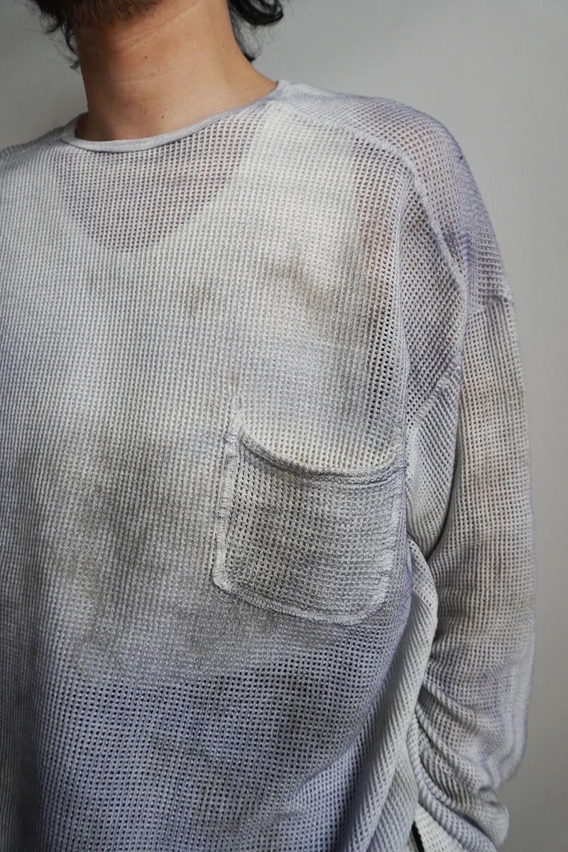 ANCELLM - DYED MESH LS T-SHIRT / 2COLORS