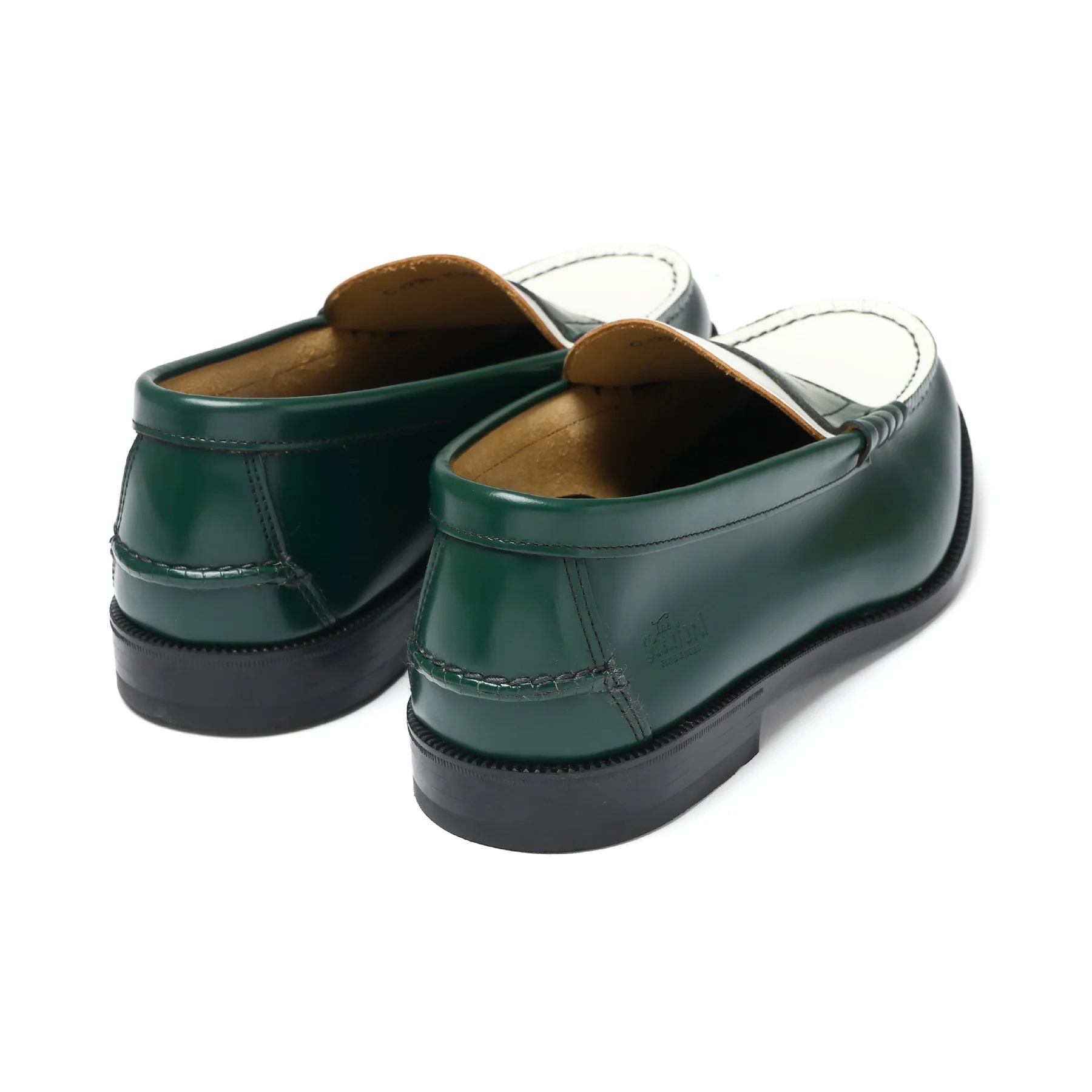 KENFORD - MENS COMBI LOAFERS / GREEN WHITE