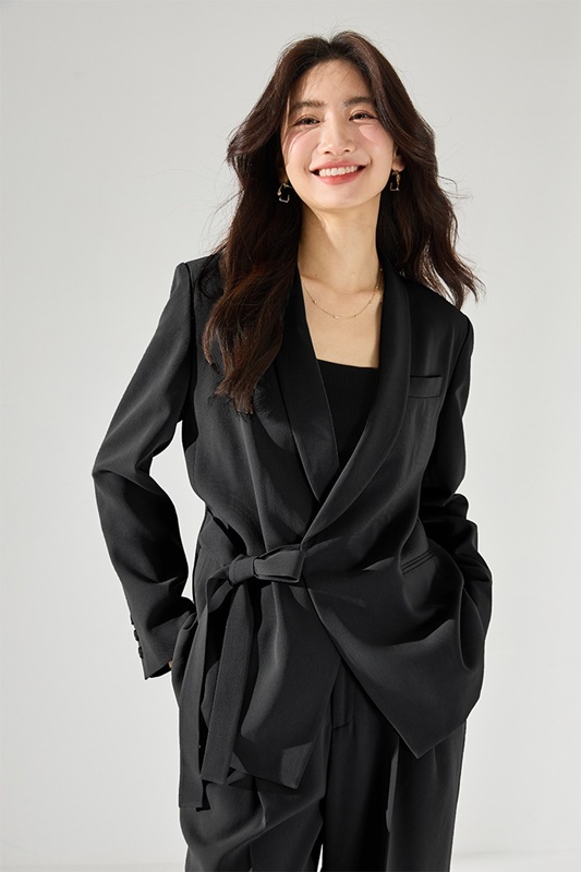 翻領側綁帶西裝外套 三色