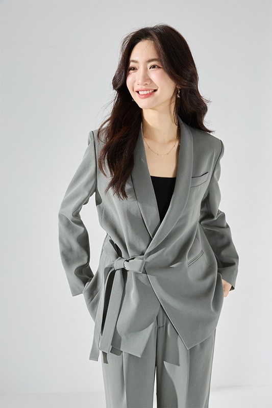 翻領側綁帶西裝外套 三色