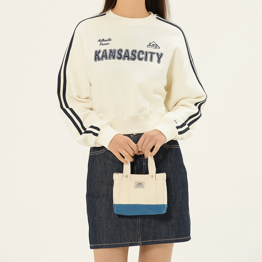 【Lee】Cotton Mini Square Two-Way Bag 韓國代購> LEE COTTON MINI SQUARE TWO WAY BAG
