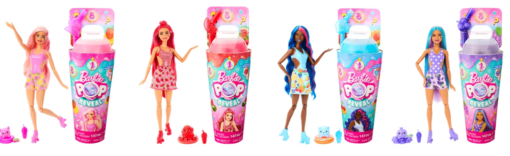 《 MATTEL 》 芭比驚喜造型娃娃-甜心果汁杯系列(隨機出貨)