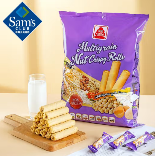 北田(PeiTien) 綜合穀物堅果香脆卷(膨化食品) 鷹嘴豆蛋黃口味 680g(10g*68)*1袋