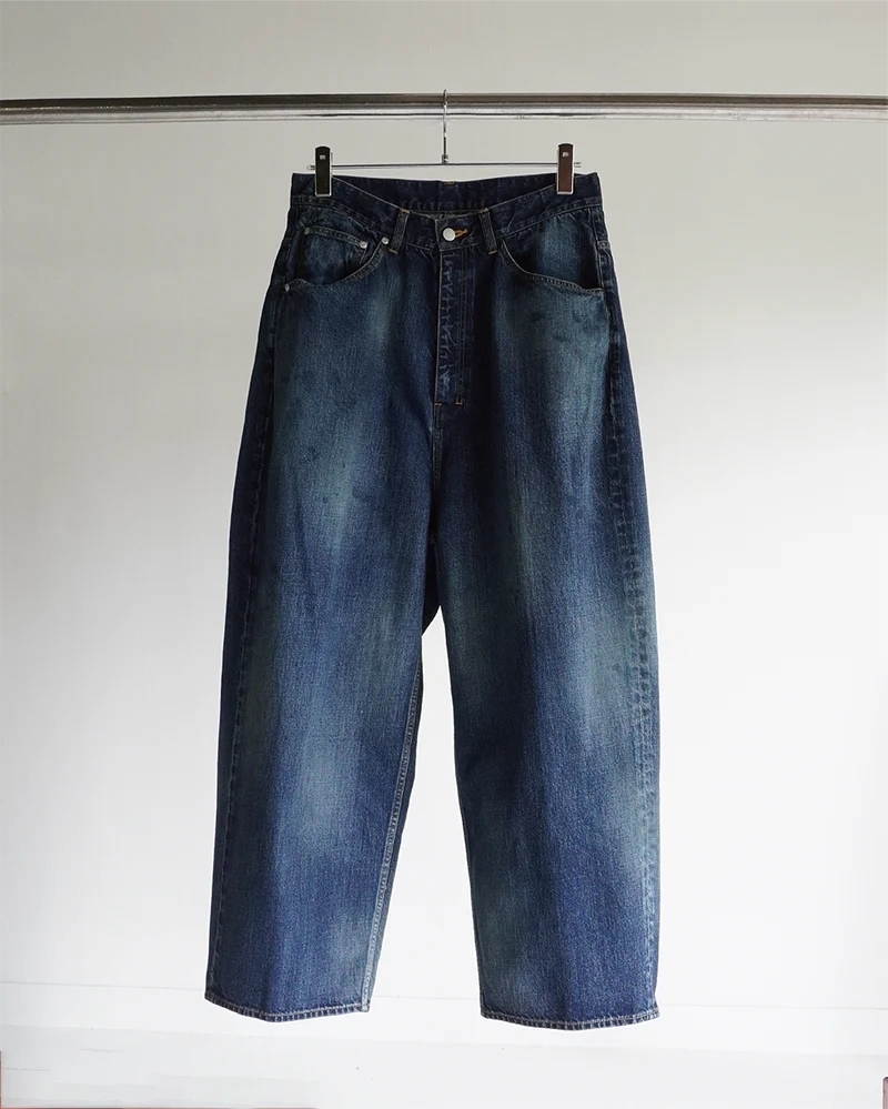 ANCELLM - AGING WIDE DENIM PANTS / INDIGO