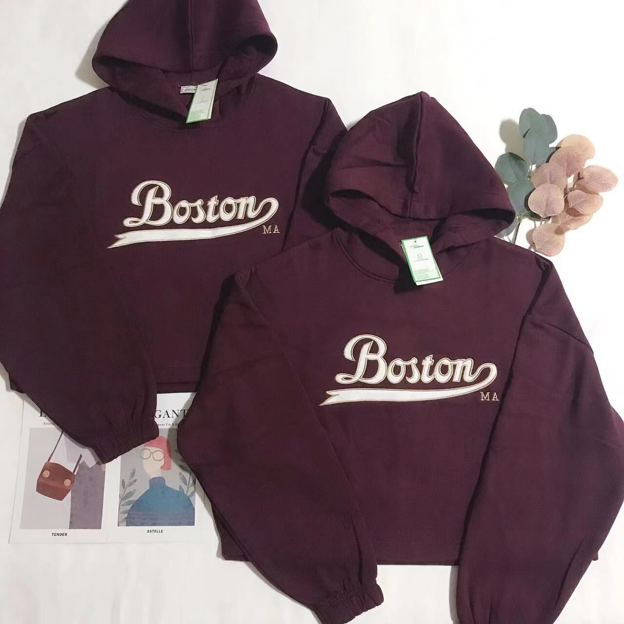 PIMKIE CROPPED COLLEGIATE HOODIES