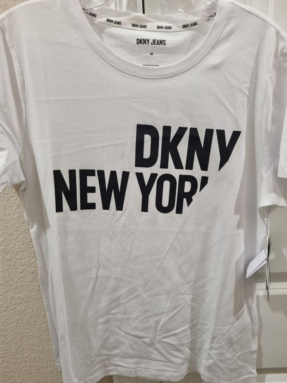 [S] DKNY NEW YORK PRINT LOGO T-SHIRT,WHITE, DJ4T1060-WHT (SD862)