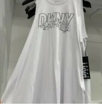 [S] DKNY SKYLINE SKETCH LOGO CREWNECK TEE,WHITE, DP3T9558-WHT (SD863)