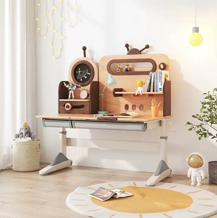 UFO實木質感寶寶房書桌