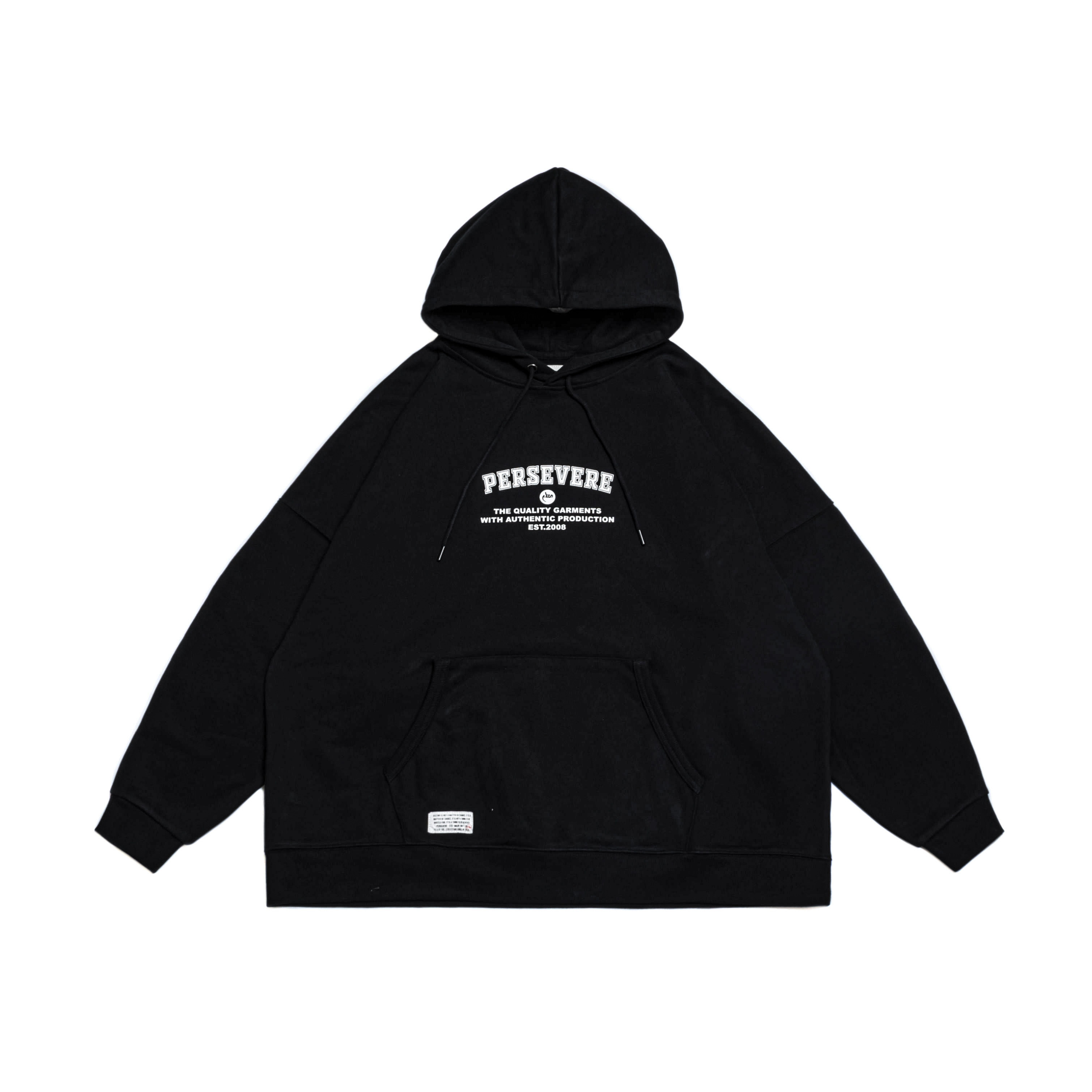 (限量商品不參與活動折扣) PERSEVERE X AES - ACROSS THIS NEW DIVIDE - STYLE 04 L/S GRAPHIC HOODIE 黑色款
