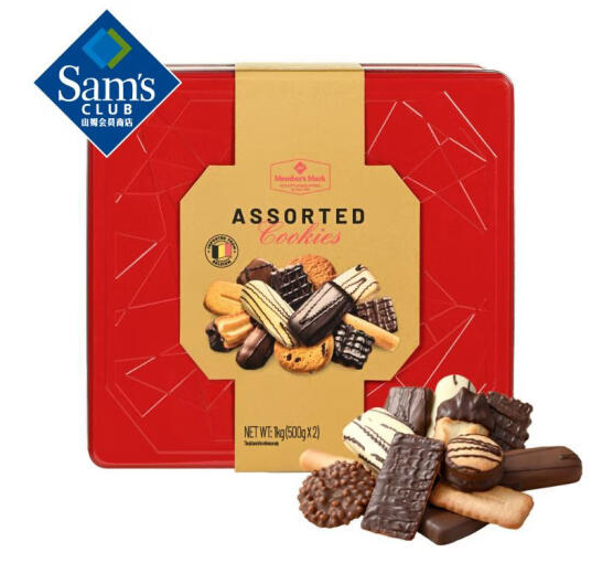 Member's Mark 比利時什錦曲奇餅乾 1000g(500g*2)*1盒