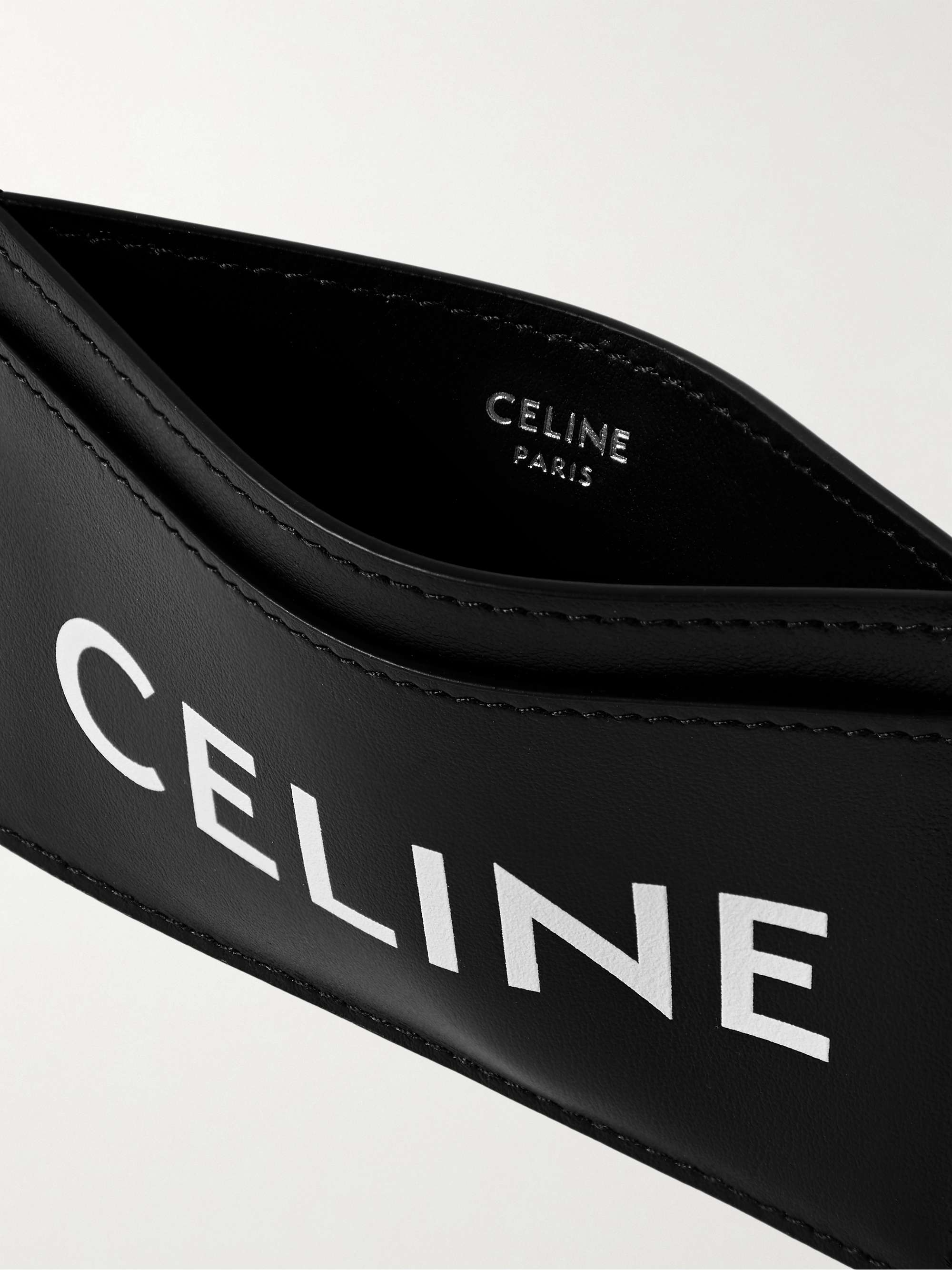現貨｜CELINE CARD HOLDER IN SMOOTH CALFSKIN WITH CELINE PRINT - BLACK