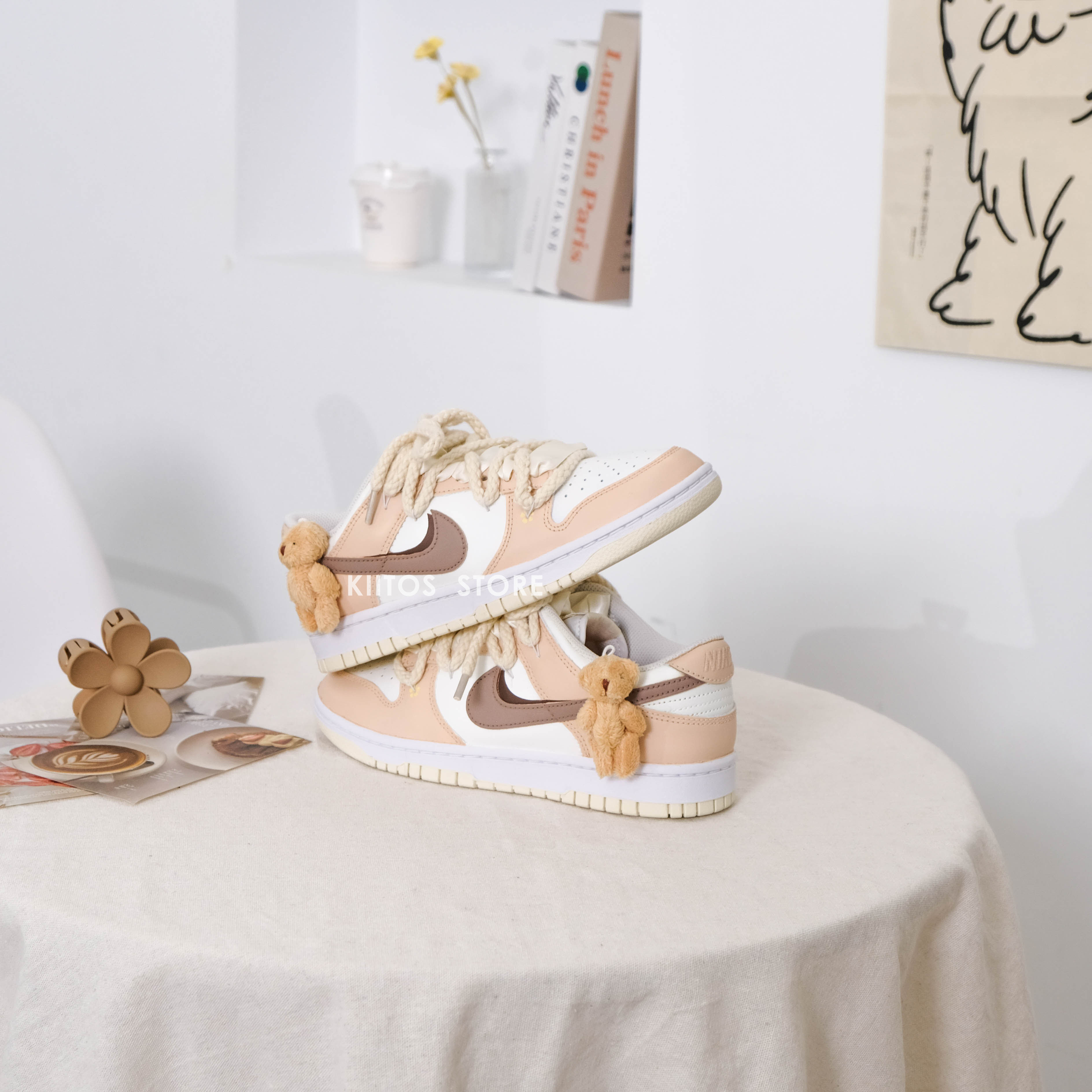 NIKE DUNK LOW 豆乳小熊 米棕 訂製款