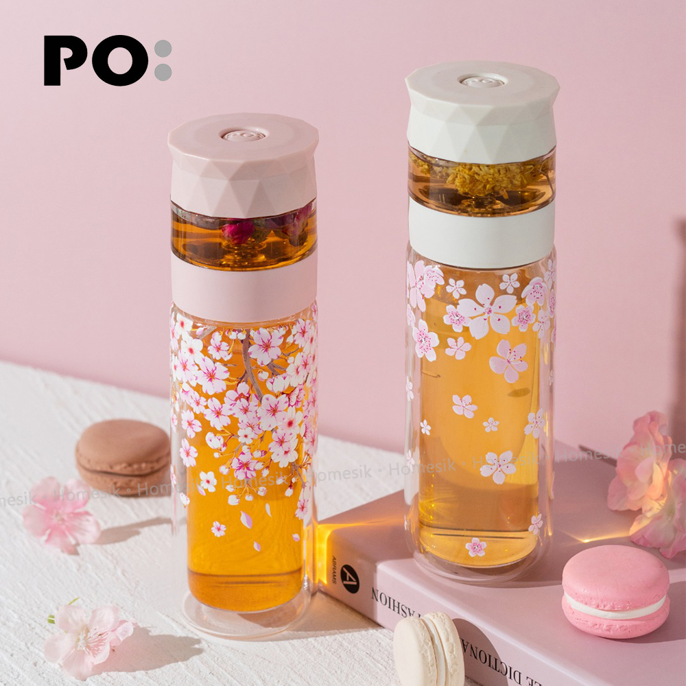 Easy Brew Glass Bottle - Pink  (Sakura Tree)