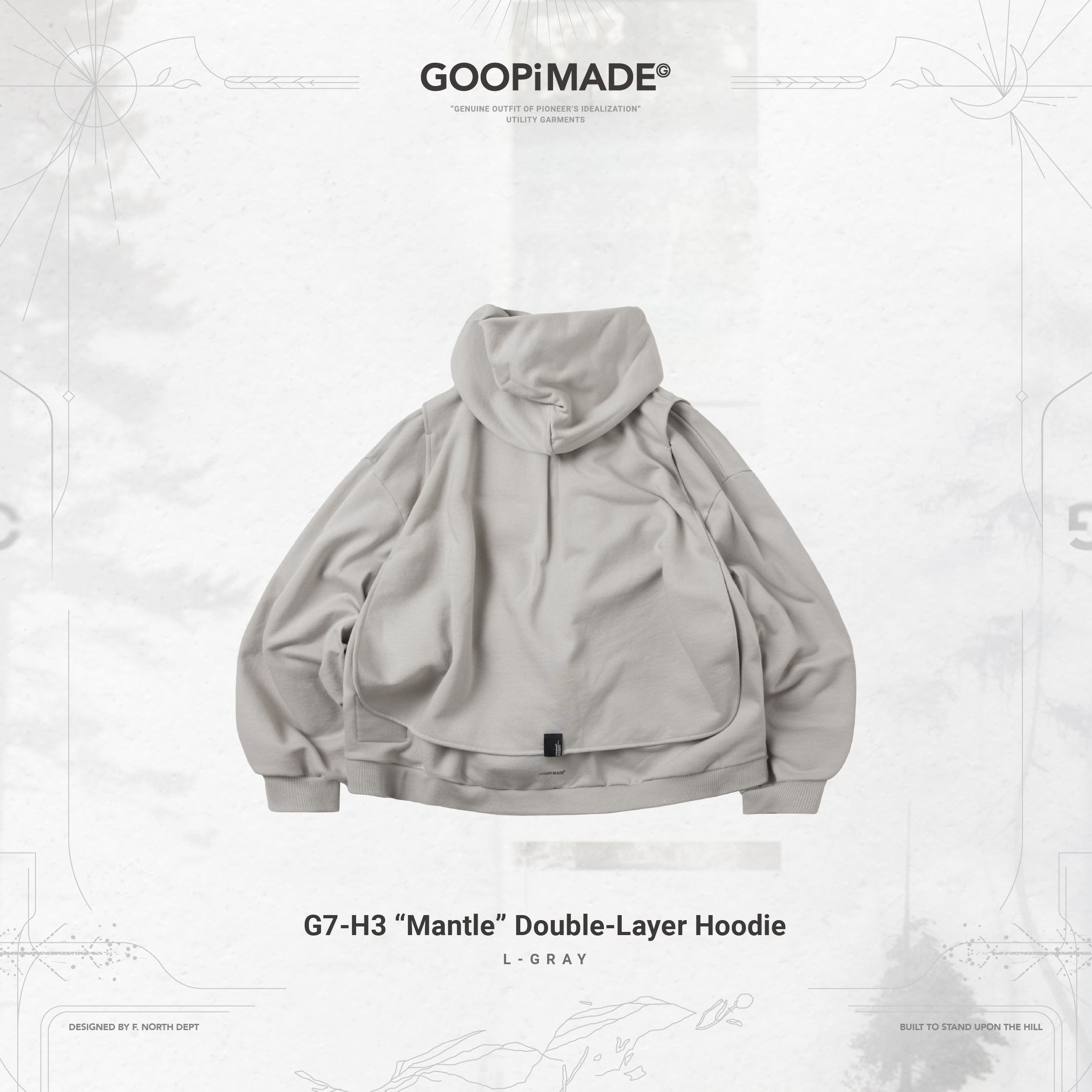 GOOPiMADE G7-H3 “Mantle” Double-Layer Hoodie - L-Gray