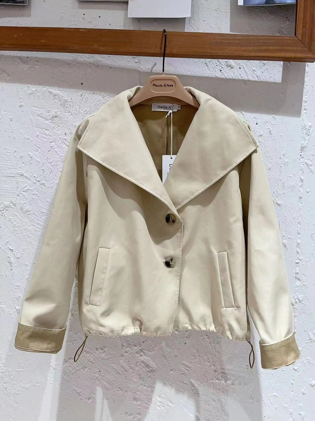 Dalla 卡其色反領外套  -T