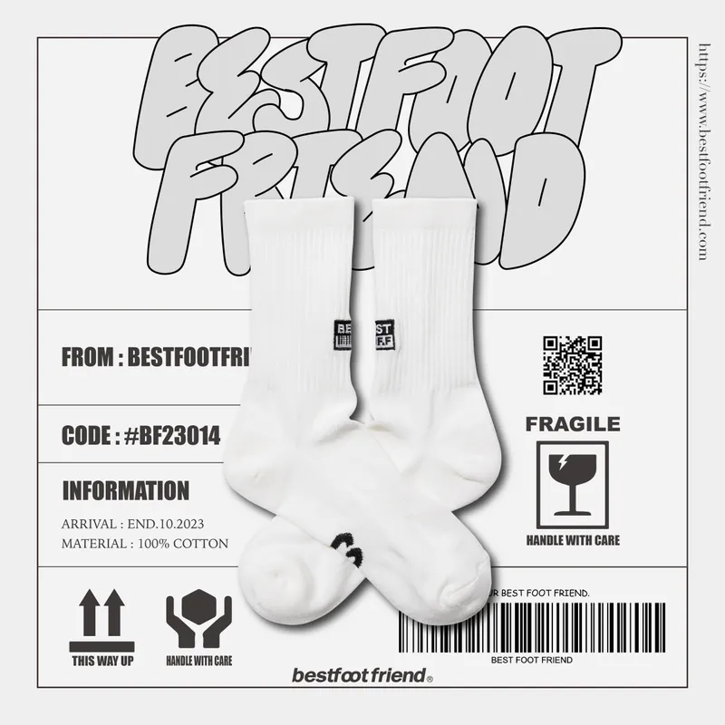 【Focus Store】現貨秒發 BFF Bar code "White" 白色 條形碼長襪 BF23014